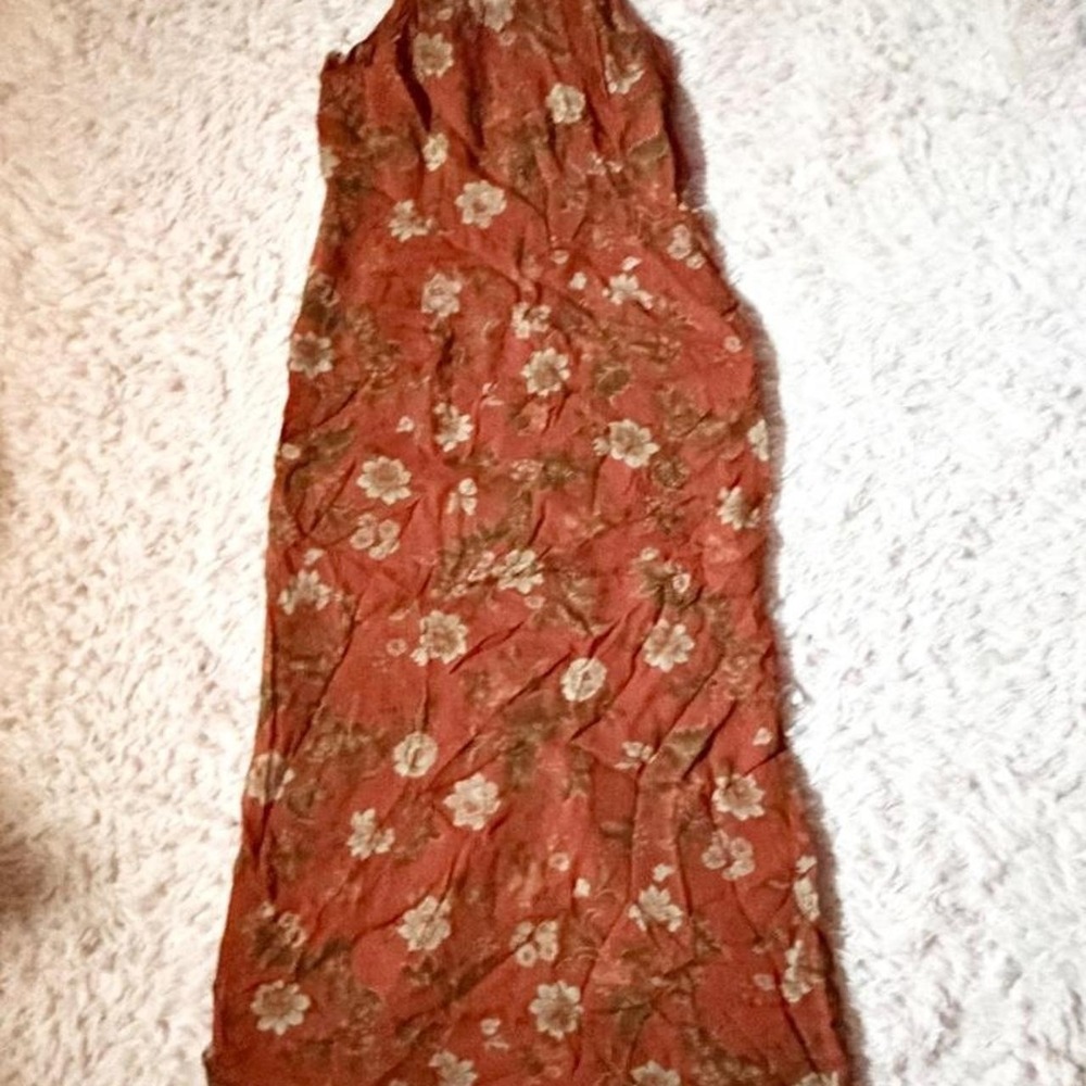 Vintage 90s Rustic Floral Cottage Core Teacher Dress Womens 8 Autumn Country